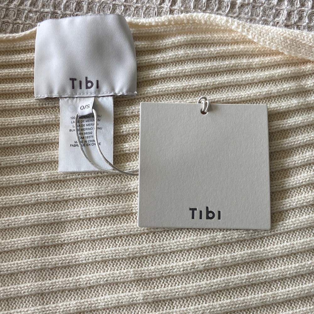 Tibi Cream Ribbed Wrap - Picture 2 of 4
